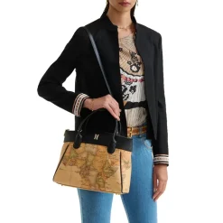Borsa a Mano 1A Classe Alviero Martini linea Heritage Geo colore Geo Classic e Nero LC14
