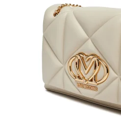 Borsa a Spalla e a Tracolla Trapuntata LOVE MOSCHINO linea Embossed Avorio