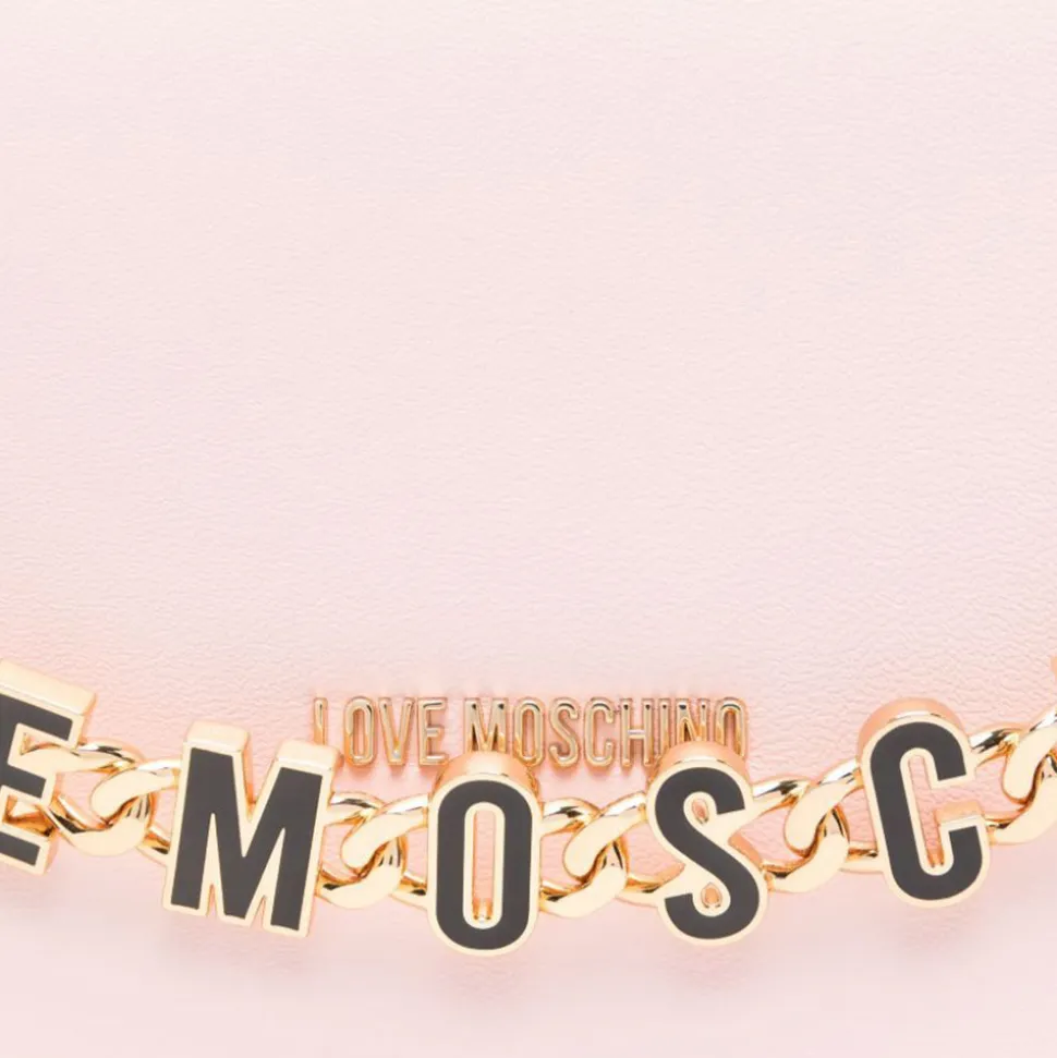 Borsa a Tracolla LOVE MOSCHINO linea Dangling in Pelle Rosa Cipria