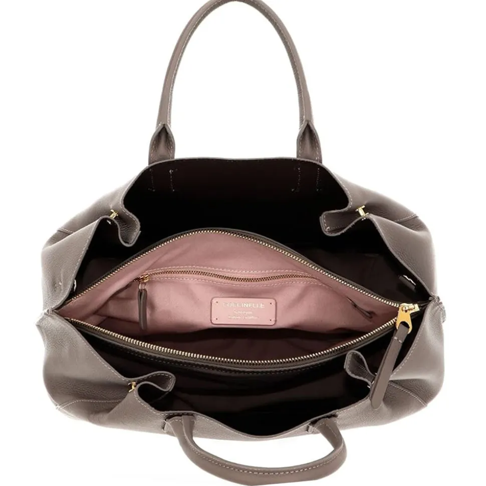 Borsa Donna a Mano COCCINELLE linea Soft Wear in Pelle Warm Taupe - Coffee