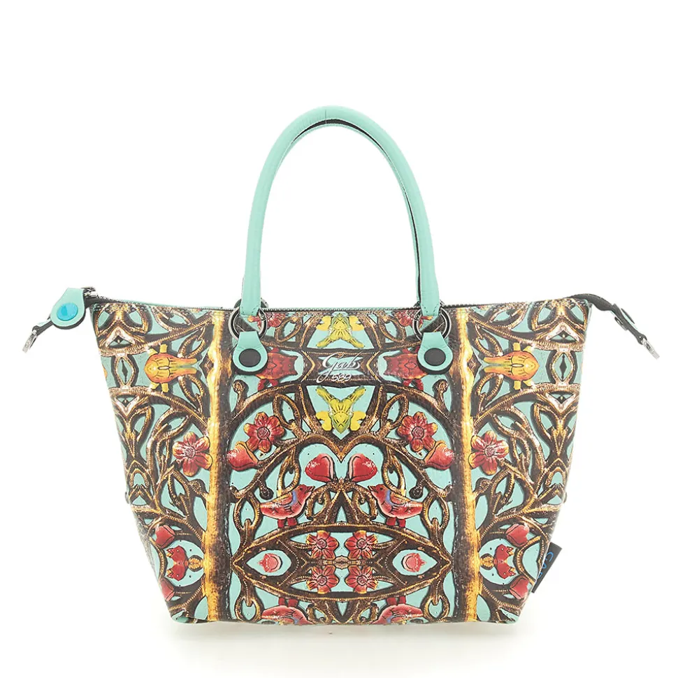 Borsa Donna a Mano con Tracolla GABS G3 PLUS Large in Pelle stampa Inferriata Liberty