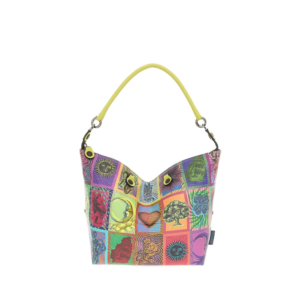 Borsa Donna a Mano con Tracolla GABS G3 PLUS Large in Pelle stampa Tarocchi