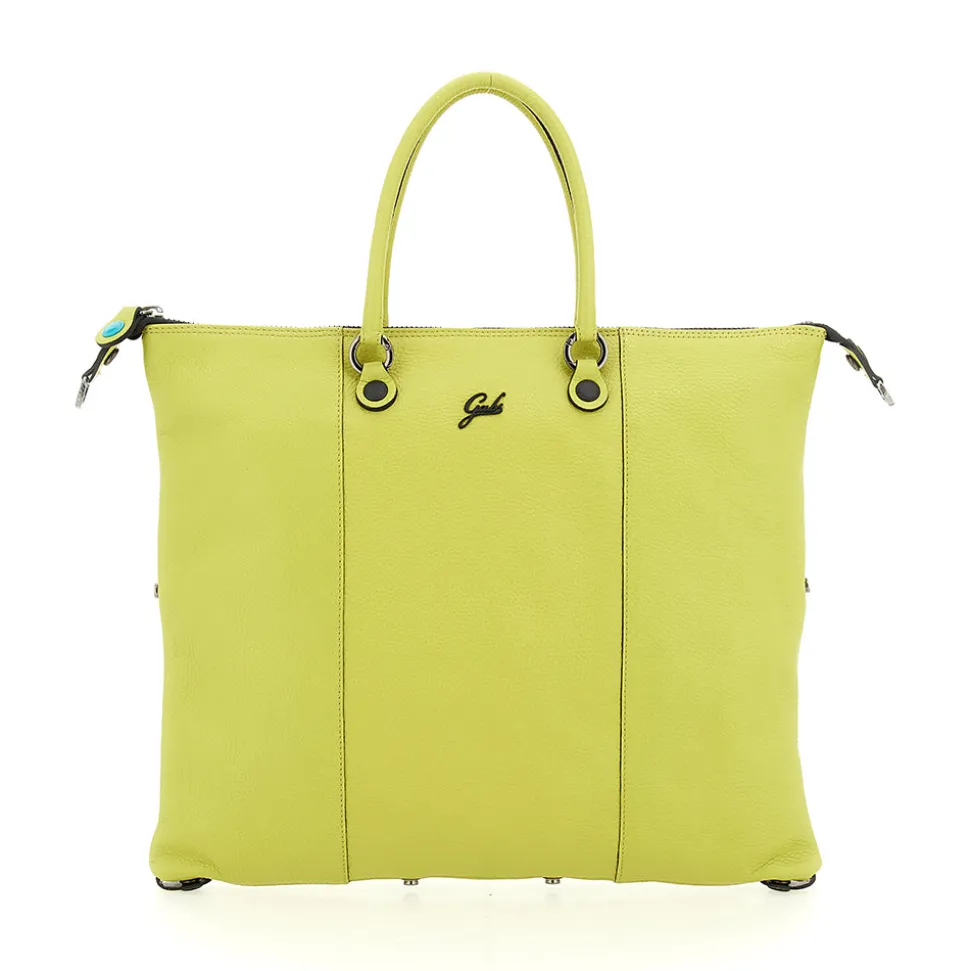 Borsa Donna a Mano con Tracolla GABS G3 PLUS Large in Pelle Martellata Verde Papiro