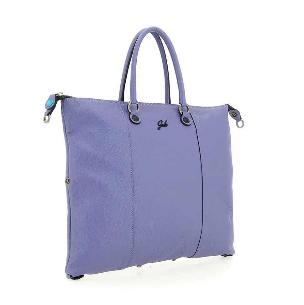 Borsa Donna a Mano con Tracolla GABS G3 PLUS Large in Pelle Martellata Viola Fiordaliso