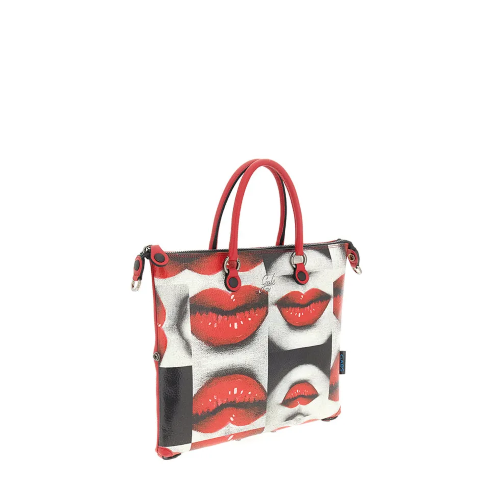 Borsa Donna a Mano con Tracolla GABS G3 PLUS Medium in Pelle stampa Baci