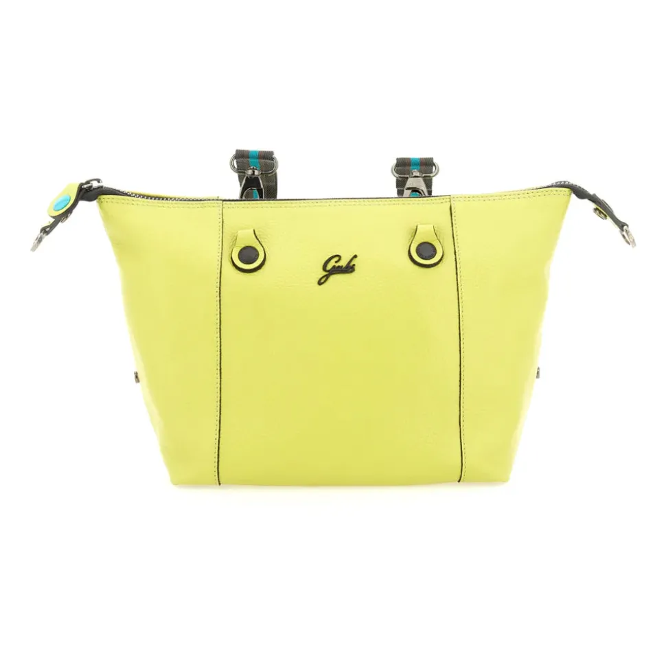 Borsa Donna a Mano con Tracolla GABS G3 PLUS Medium in Pelle Martellata Verde Papiro