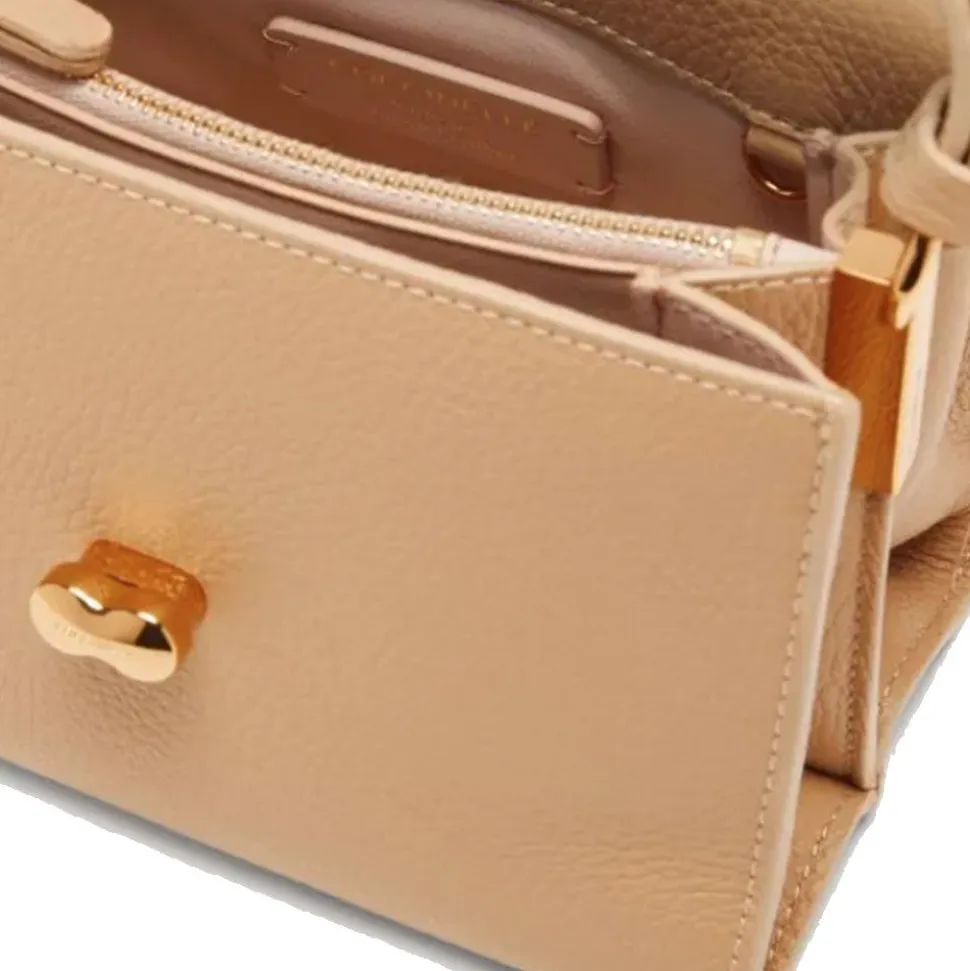 Borsa Donna a Mano con Tracolla COCCINELLE in Pelle linea Binxie Small colore Fresh Beige
