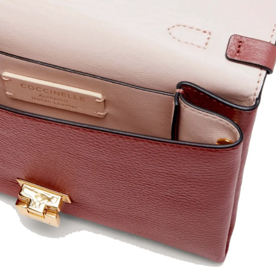 Borsa Donna a Mano con Tracolla COCCINELLE in Pelle Linea Arlettis Mini colore Brandy