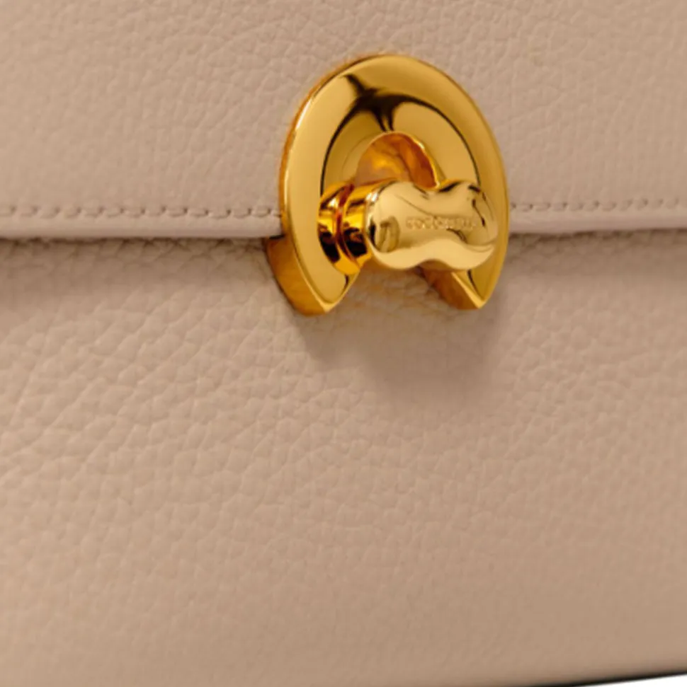 Borsa Donna a Mano con Tracolla COCCINELLE linea Binxie in Pelle Fresh Beige