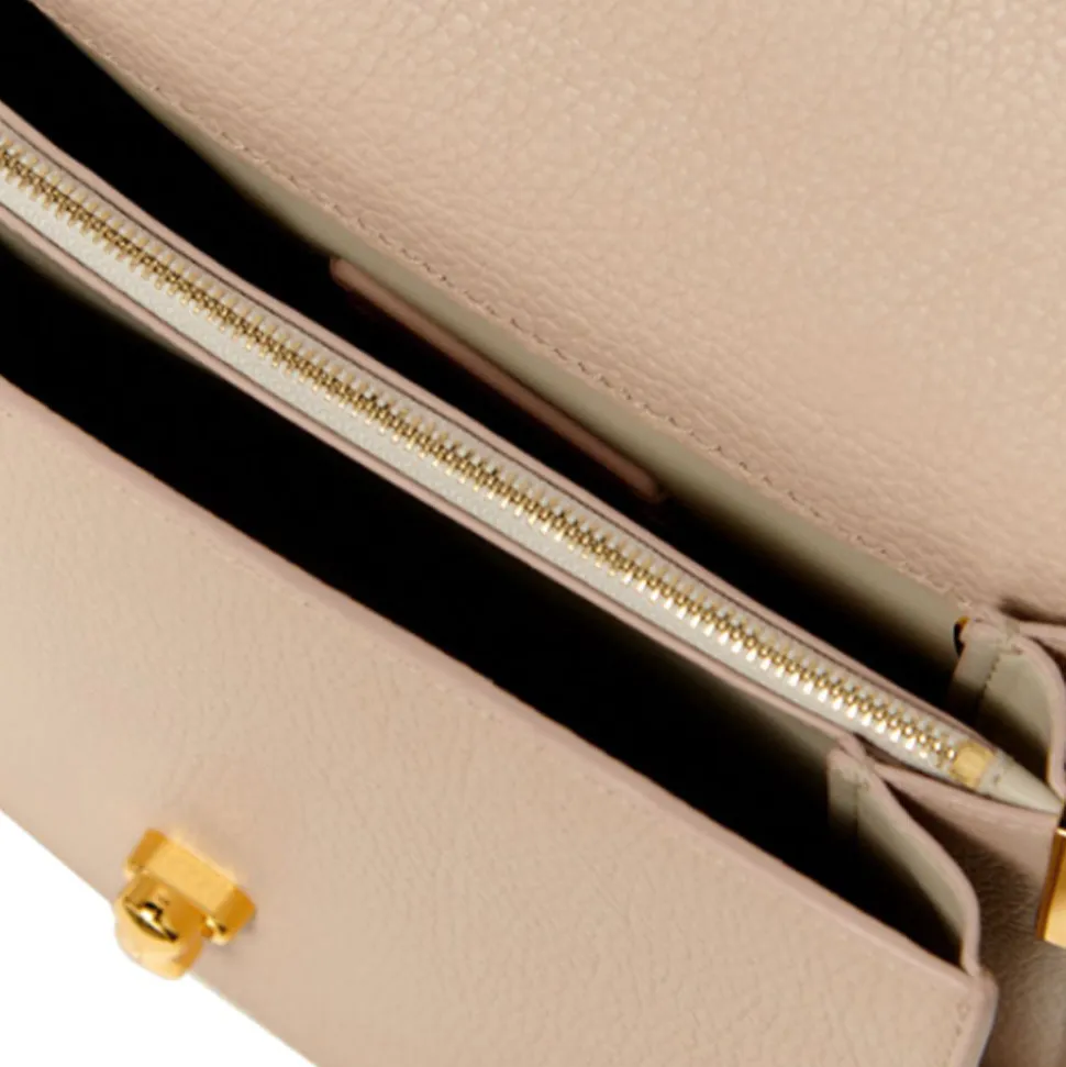Borsa Donna a Mano con Tracolla COCCINELLE linea Binxie in Pelle Fresh Beige