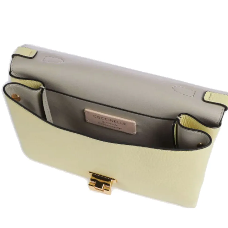 Borsa Donna a Mano con Tracolla COCCINELLE in Pelle Linea Arlettis Signature colore Lime Wash