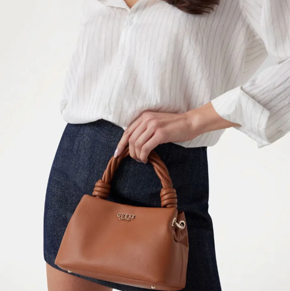 Borsa Donna a Mano GUESS Linea Sansa Colore Cognac