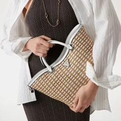 Borsa Donna a Mano GUESS Linea Atalia colore Natural - White
