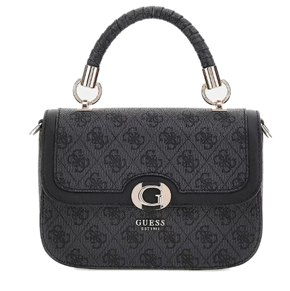 Borsa Donna a Mano GUESS Linea Orlina colore Coal Logo Misura Piccola