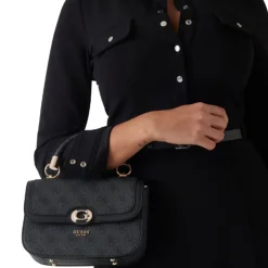 Borsa Donna a Mano GUESS Linea Orlina colore Coal Logo Misura Piccola