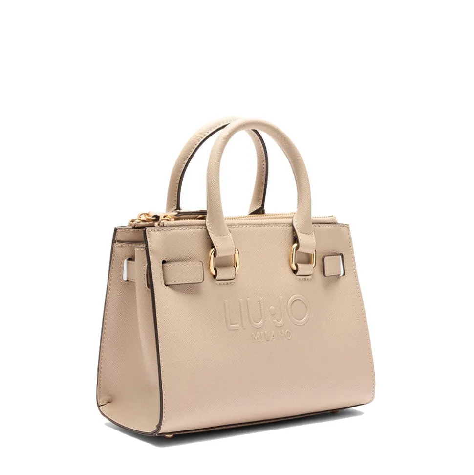 Borsa Donna a Mano LIU JO con Logo in Rilievo Beige