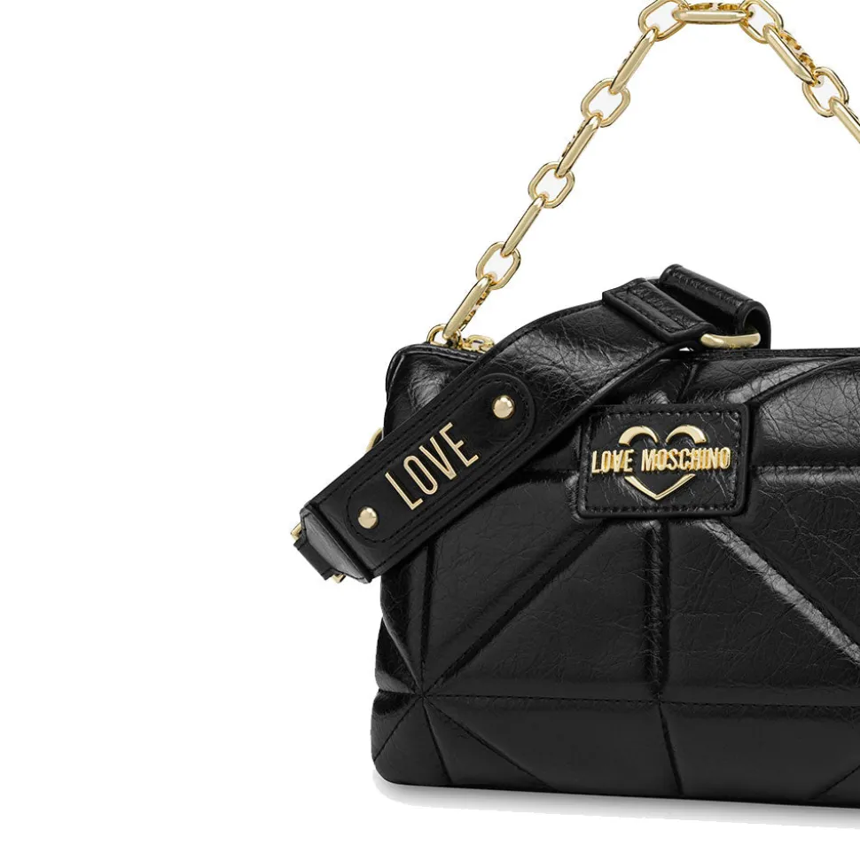 Borsa Donna a Mano LOVE MOSCHINO linea Geometric Quilted Trapuntata Nera