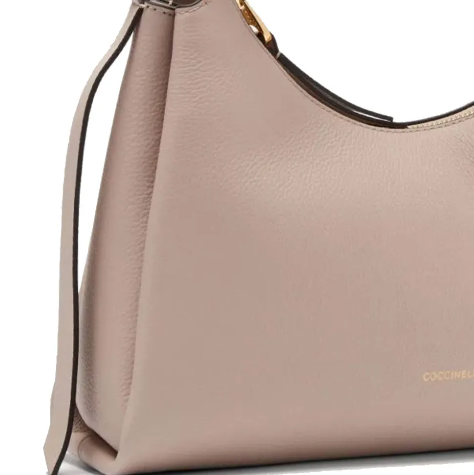 Borsa Donna a Spalla COCCINELLE in Pelle linea Boheme Small colore Rosette - Warm Taupe