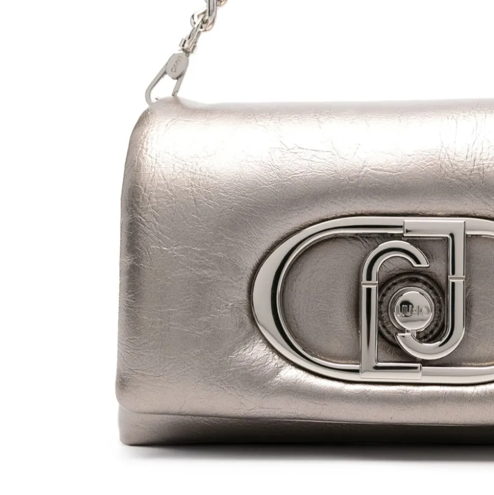 Borsa Donna a Spalla e Tracolla LIU JO linea La Puffy Imbottita Metallizzata color Mocha