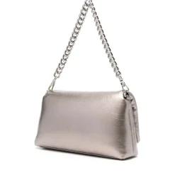 Borsa Donna a Spalla e Tracolla LIU JO linea La Puffy Imbottita Metallizzata color Mocha