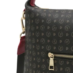 Borsa Donna a Spalla POLLINI linea Heritage PVC Nero e Lacca