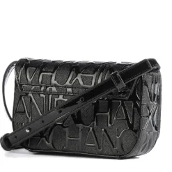 Borsa Donna a Tracolla ARMANI EXCHANGE colore Nero Lucido Chiusa con Pattina e Clip
