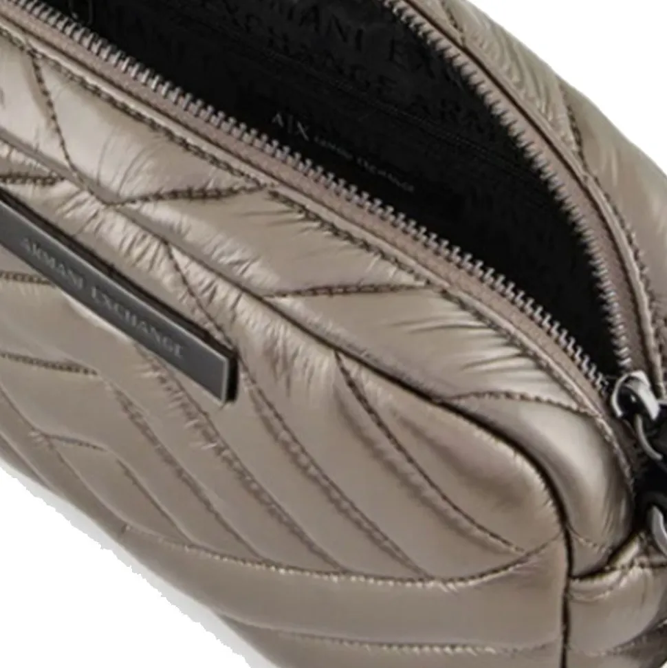 Borsa Donna a Tracolla Chiusa con Zip ARMANI EXCHANGE Colore Gun Metal