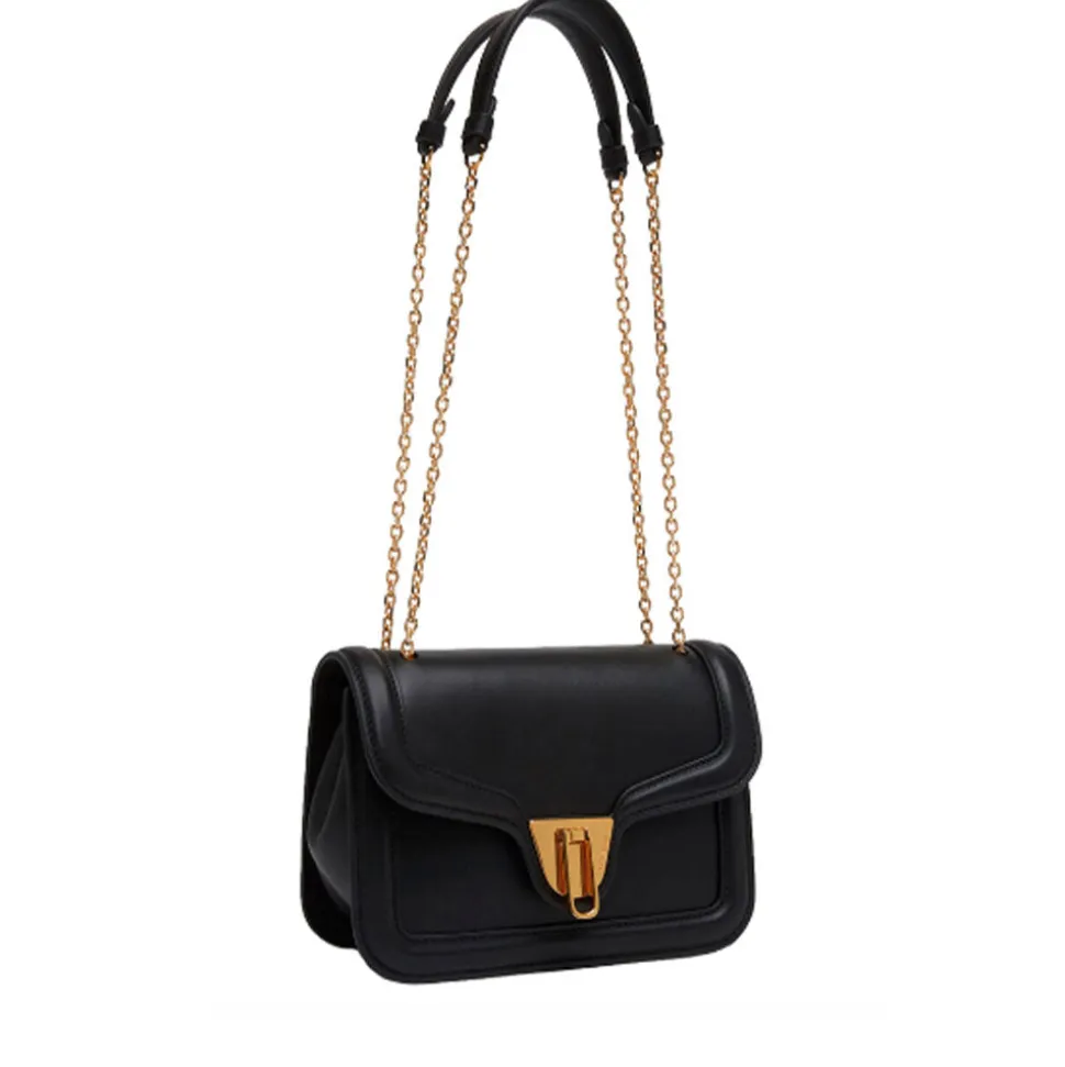 Borsa Donna a Tracolla COCCINELLE in Pelle Liscia Linea Marvin Twist colore Nero