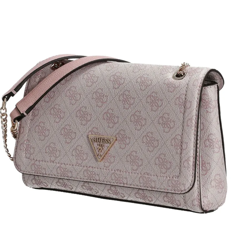 Borsa Donna a Tracolla GUESS Chiusa con Pattina Linea Noelle colore Orchid Logo