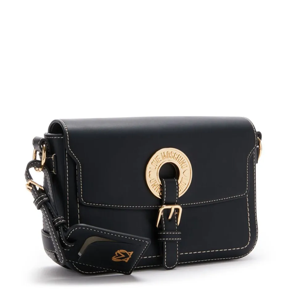 Borsa Donna a Tracolla LOVE MOSCHINO linea Logo Eyelet Nera