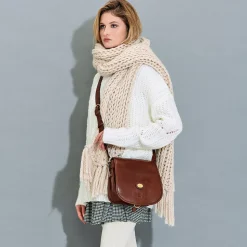 Borsa Donna a Tracolla Media THE BRIDGE linea Biba in Pelle Marrone