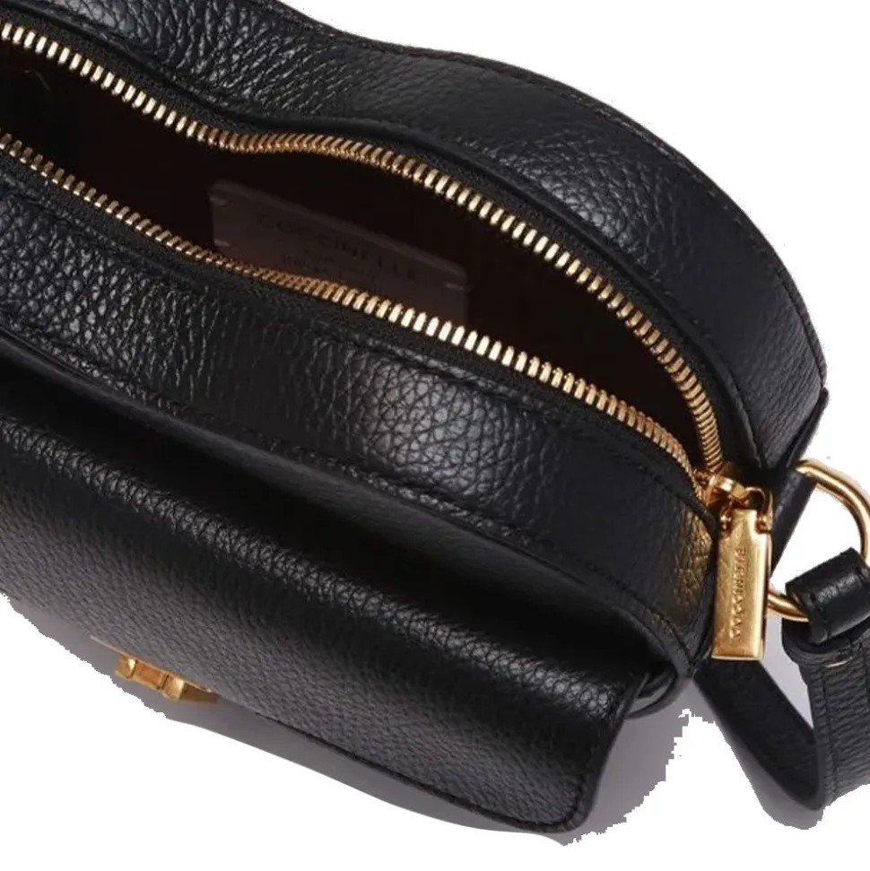Borsa Donna a Tracolla Mini COCCINELLE a Forma di Cuore in Pelle Nera linea Beat Soft