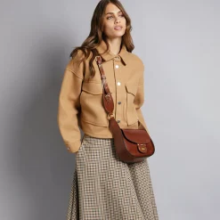 Borsa Donna a Tracolla Small THE BRIDGE linea Dora in Pelle Marrone