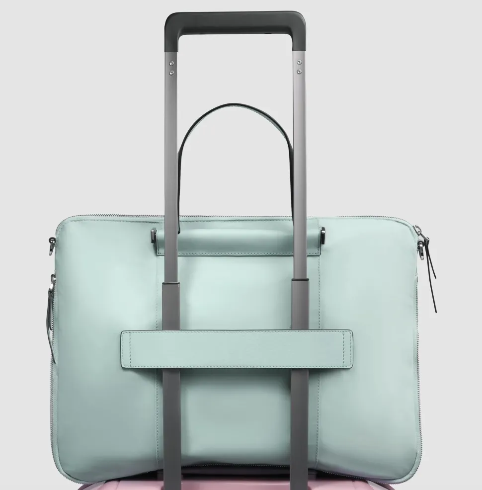 Borsa Donna da Lavoro PIQUADRO linea Circle in Pelle e Tessuto Verde - CA4021W92T