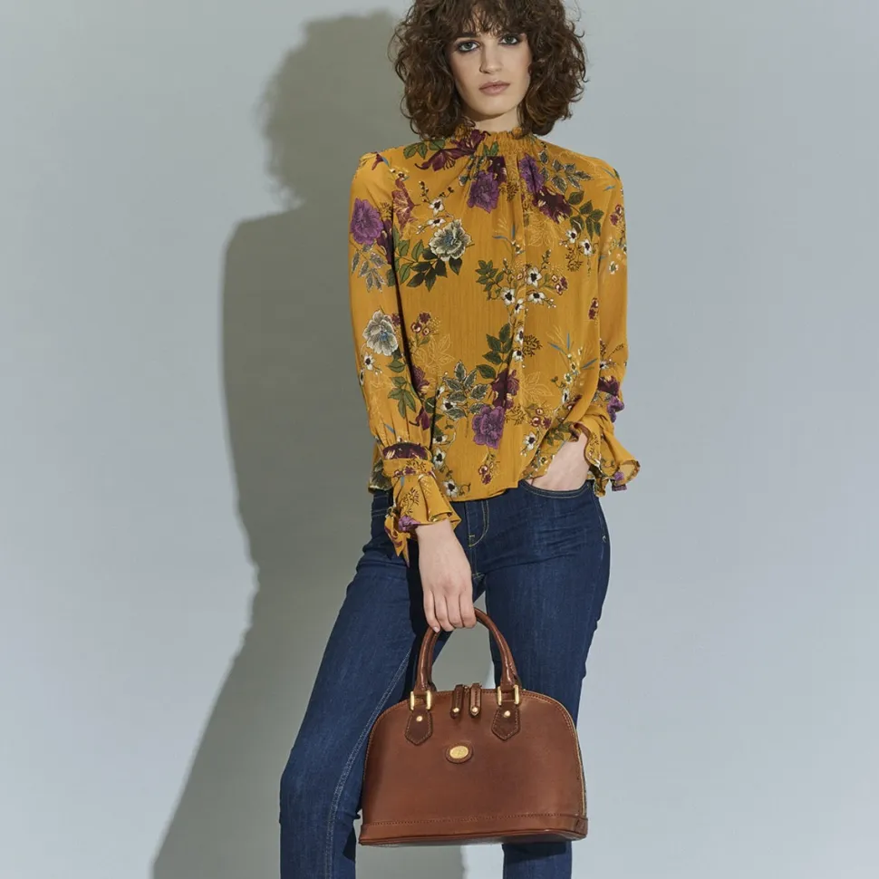 Borsa Donna Due Manici THE BRIDGE in Pelle Marrone linea Story