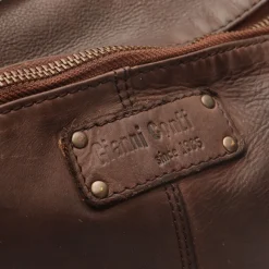 Borsa Donna Hobo GIANNI CONTI in Pelle Liscia Marrone con Borchie
