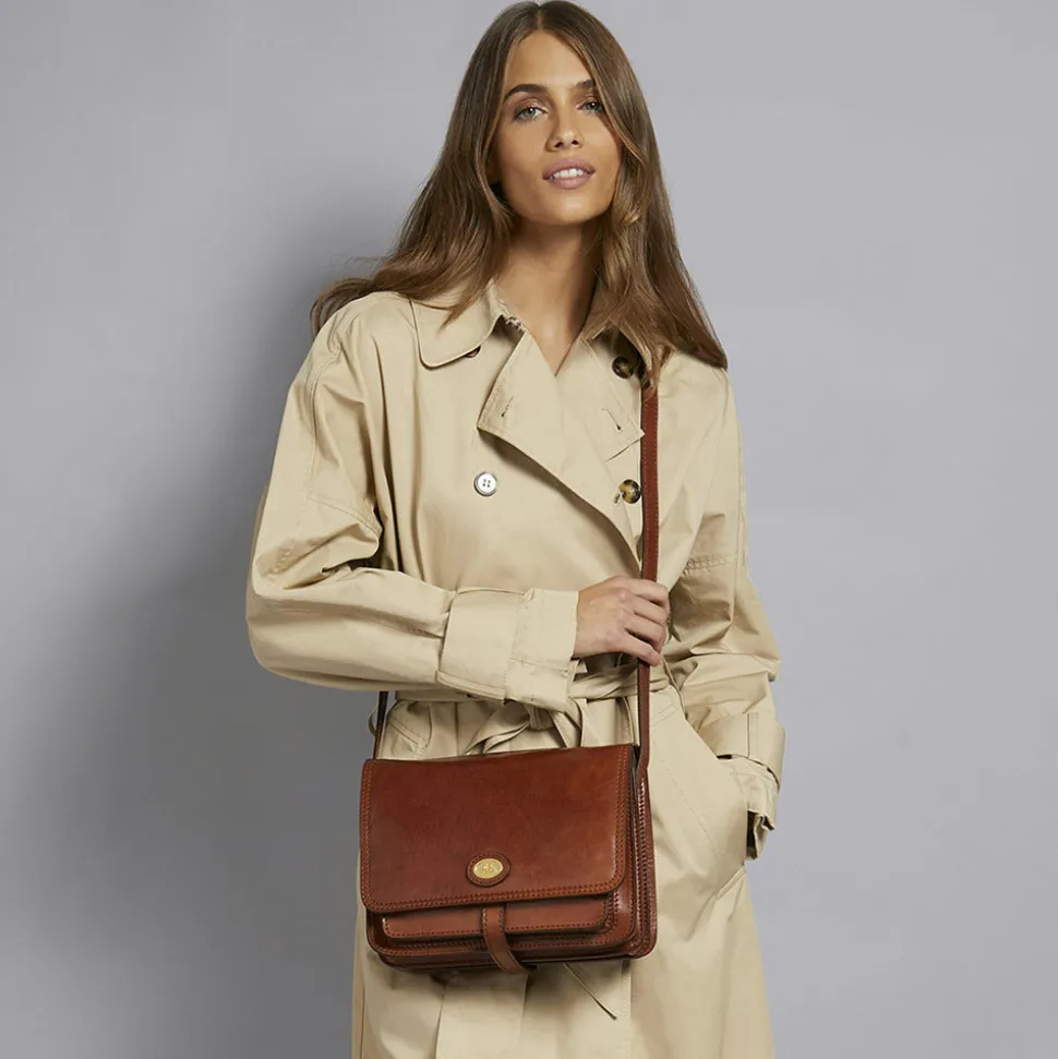 Borsa Donna Media con Pattina a Tracolla THE BRIDGE linea Story in Pelle Marrone