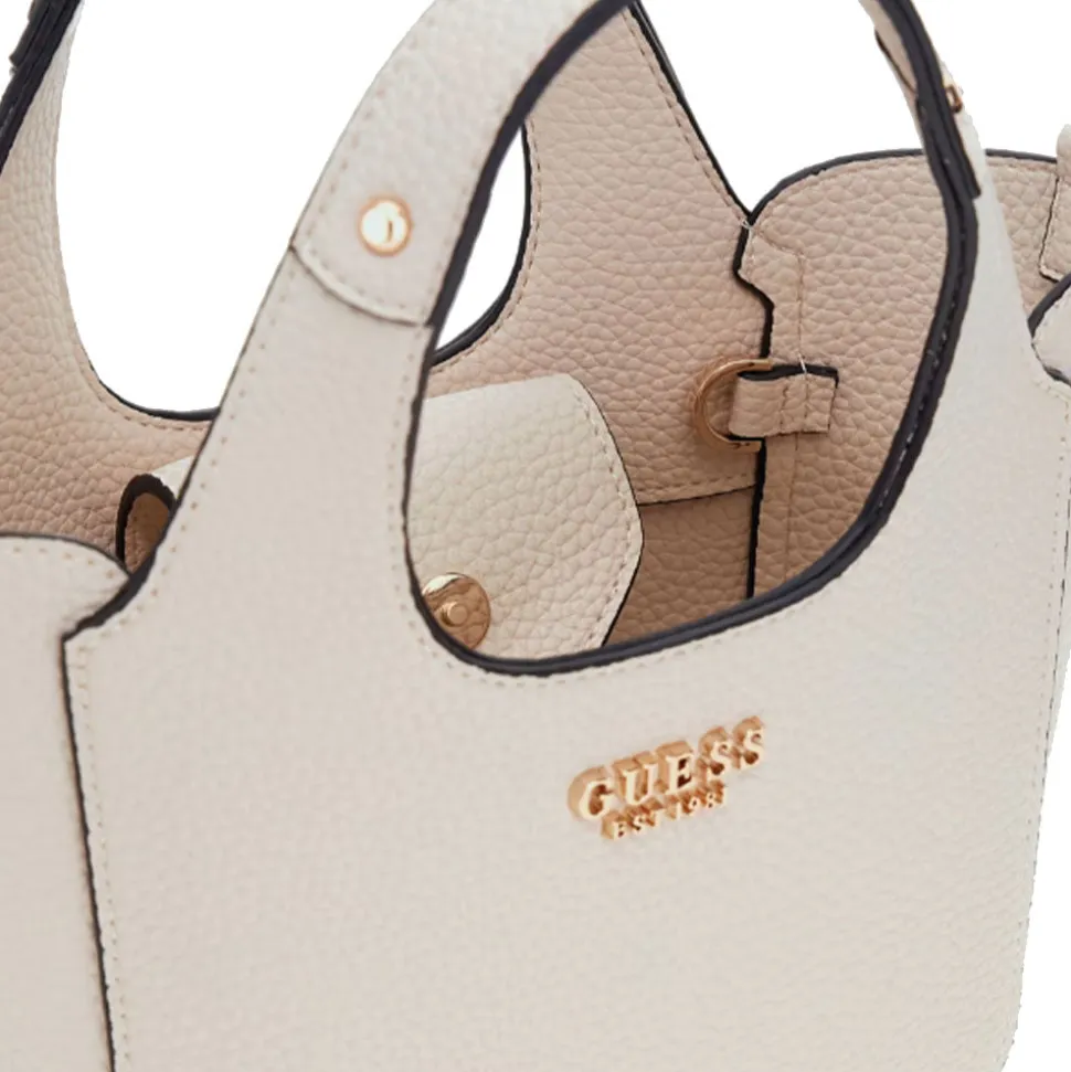 Borsa Donna Mini a Mano GUESS Linea Helina Mini colore Bone