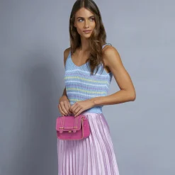 Borsa Donna Mini a Mano THE BRIDGE linea Ester in Pelle Rosa Lipstick