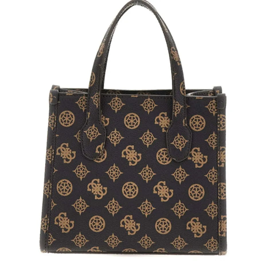 Borsa Donna Mini GUESS a Mano con Tracolla Linea Silvana Colore Mocha Logo