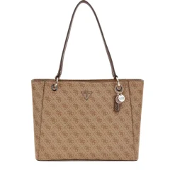 Borsa Donna Shopper a Spalla GUESS Linea Noelle colore Latte Logo - Brown