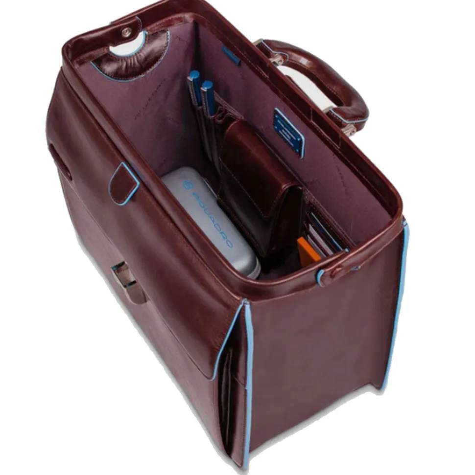 Borsa Dottore PIQUADRO in Pelle Mogano Linea Blue Square - CA2007B2