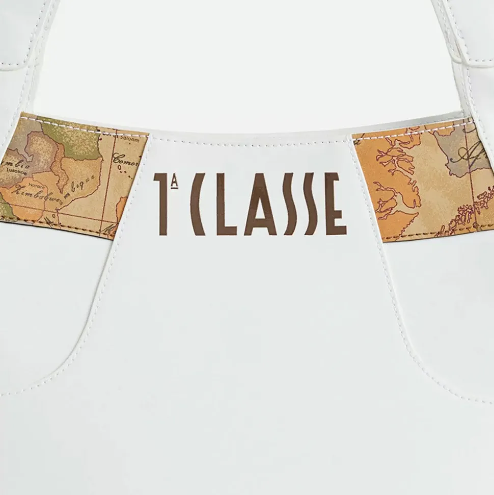 Borsa Sottospalla 1A Classe Alviero Martini linea Geo Mirage in Tessuto Gommato Bianco LC66