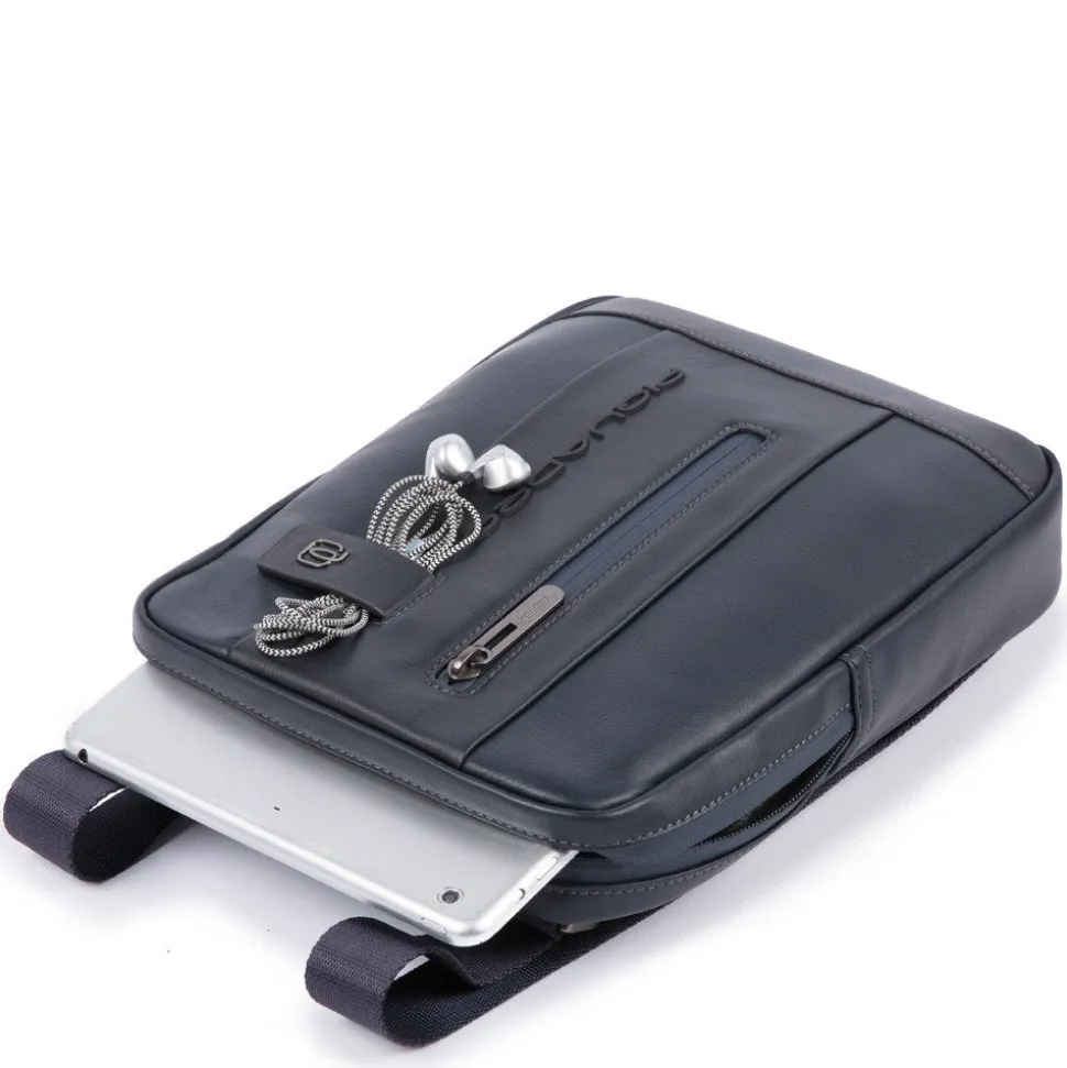 Borsello Piquadro a Tracolla in Pelle Nera con Porta iPad®mini - CA3084UB00 Linea Urban