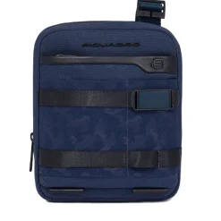 Borsello Uomo PIQUADRO con porta iPadmini in Tessuto Blu Linea FX -CA3084FX