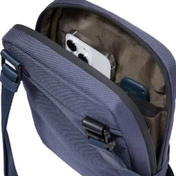 Borsello Uomo PIQUADRO con porta iPadmini in Tessuto Blu Linea FX -CA3084FX