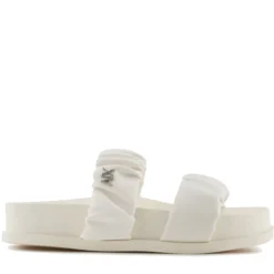 Ciabatte Donna ARMANI EXCHANGE con Doppia Fascia Imbottita Colore Off White