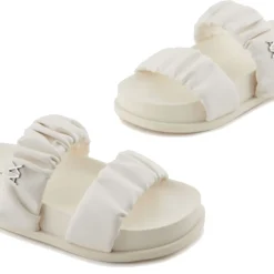 Ciabatte Donna ARMANI EXCHANGE con Doppia Fascia Imbottita Colore Off White