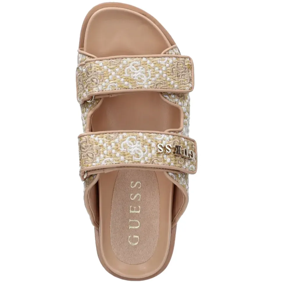 Ciabatte Donna GUESS Linea Fadelizz Colore Cream con Doppia Fascia