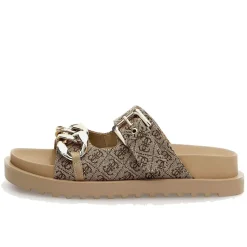 Ciabatte Donna GUESS Linea Fatema Colore Beige - Brown con Doppia Fascia